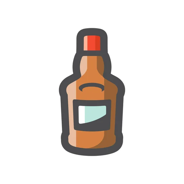 Coñac Botella de Alcohol Icono del vector Ilustración de dibujos animados — Archivo Imágenes Vectoriales