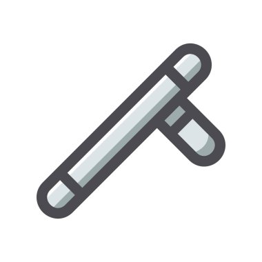 Plastik sopa. Polis Yarasa Vektörü simgesi Çizim Çizimi