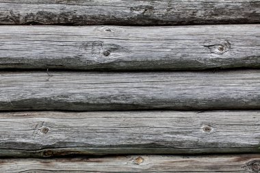 Yuvarlak ahşap doku gri doku günlüğe kaydeder. Halk, etnik, Rus tarzı