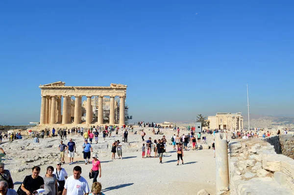 Parthenon Akropolis Van Thens September 2013 Musea Exterieur Interieurs Tentoonstellingen — Stockfoto