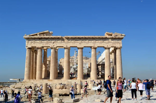 Parthenon Akropolis Van Thens September 2013 Musea Exterieur Interieurs Tentoonstellingen — Stockfoto