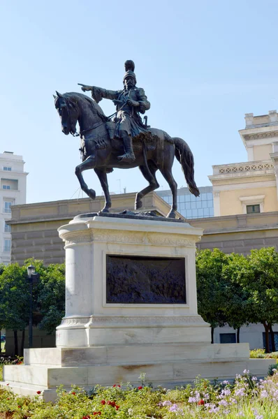 青铜骑手西奥多罗斯 科洛科特罗尼斯将军雕像 — 图库照片