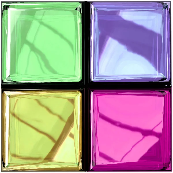 Цветная палитра стекла Фотореалистичный рендеринг различных вариаций — стоковое фото