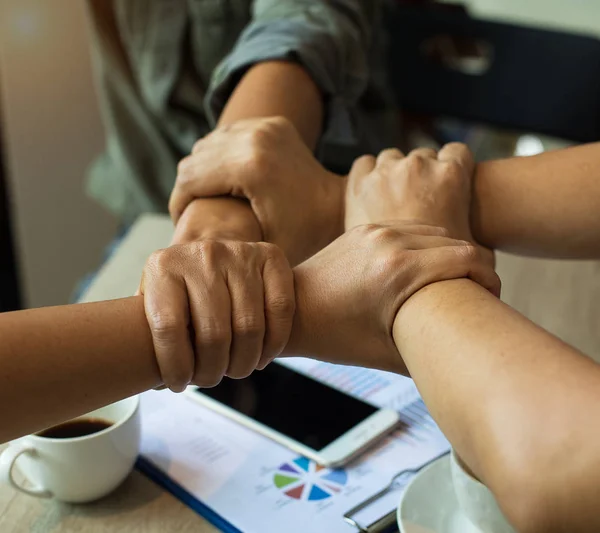 Mani Affari Del Lavoro Squadra Concetto Collaboratore Successo Unità Del — Foto Stock