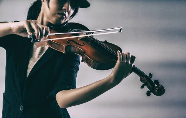 Abstract Art Design Background Lady Playing Violin Classic Old Film — Stock Photo, Image