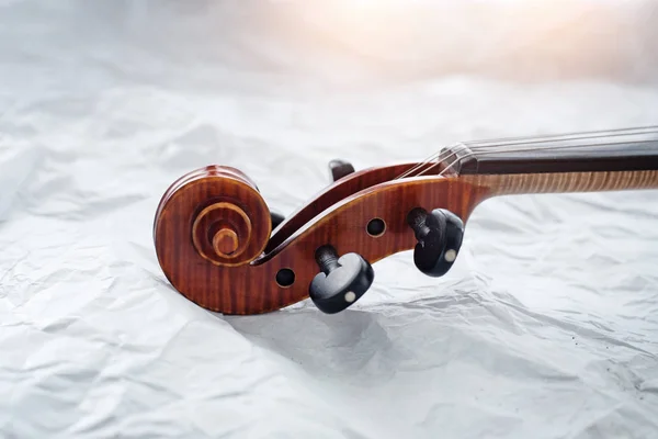 Violin Scroll Pegbox Neck Background Blurry Light Design Background — Stock Photo, Image