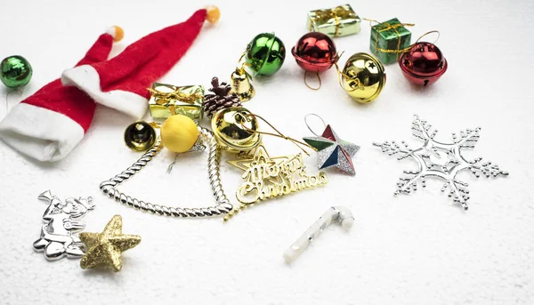 Top View Merry Christms Happy New Year Decoration Bell Gifts Stock Image