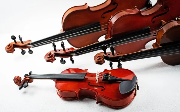 Den Minsta Storleken Violin Sätta Framför Den Andra Storleken Violin — Stockfoto