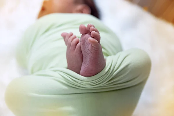 Foco Seletivo Enfant Mostrar Detalhes Textura Pele Bebê Recém Nascido — Fotografia de Stock