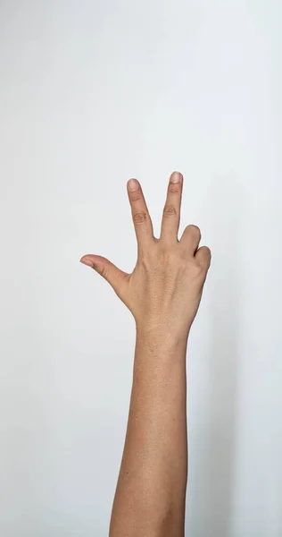 Drei Menschliche Finger Zeigen Nach Oben — Stockfoto