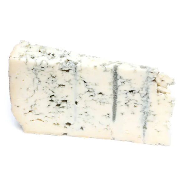 Italiaanse Gorgonzola Kaas Geïsoleerd Een Witte Studio Achtergrond — Stockfoto