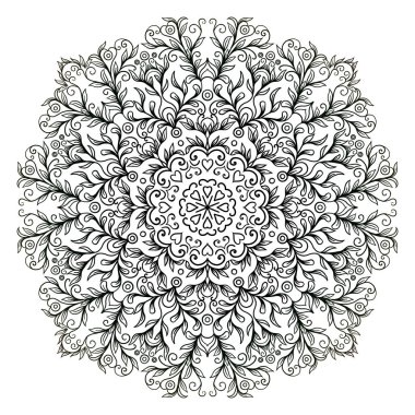 Mandala siyah-beyaz desen
