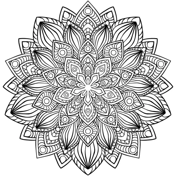 Henna Mehndi Dövme Dekorasyon Için Mandala Şeklinde Dairesel Desen Etnik — Stok Vektör