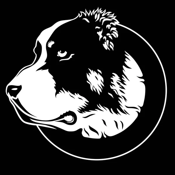 Portrait décoratif en profil de chien Asie centrale Berger Chien Alabai — Image vectorielle