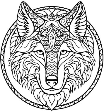 Doodle kurt boyama kitabı vektör çizim anahat