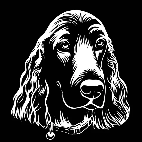 Spaniel Hund Hand gezeichnet Umriss Stock Vektor Illustration Malbuch Seite auf weißem Hintergrund — Stockvektor