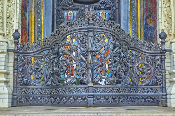 Forged Gates Kronstadt Petersburg — Stock Photo, Image