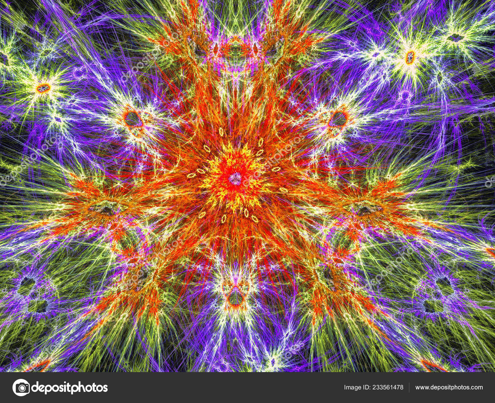 Computer Generated Art Abstract Graphic Design Magic Energy Multicolored Fractal Stock Photo C Mosher 233561478