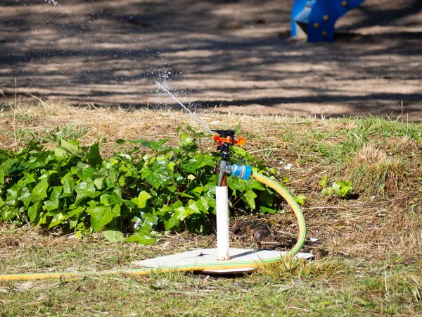 Bahçede su püskürtücü.