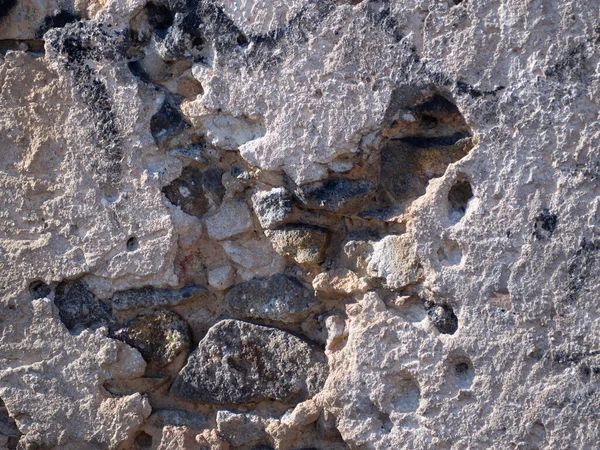 Antigua Pared Piedra Gris Con Textura Fondo Hormigón Agrietado Cemento — Foto de Stock