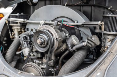 Zemin, Wa savaş / Amerika Birleşik Devletleri - 25 Ağustos 2018: kadar Volkswagen özel yapılı motoru görüntüsünü kapatmak.