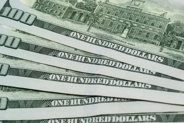 Honderd Dollarbiljetten Omhoog Sluiten — Stockfoto