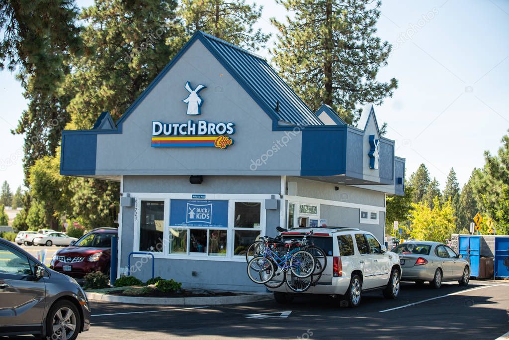 Bend, OR / USA - September 3 2018: Dutch Bros coffee shop.