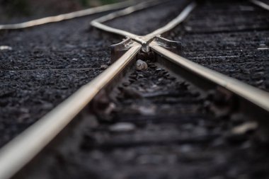 Criss crossed railroad tracks clipart