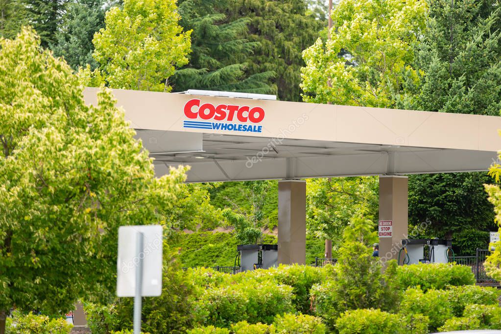 Portland, OR / USA - July 4 2018: Costco wholesale gas station