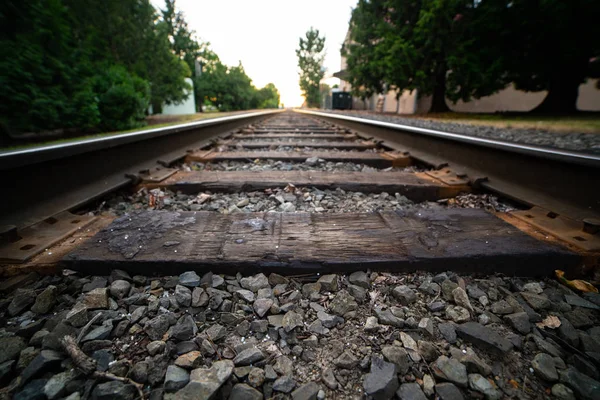 Parallel Railways Going Horizon — Stock Photo, Image