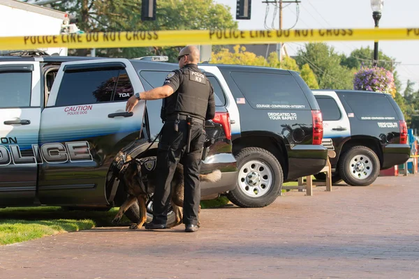 Beaverton Usa Agosto 2018 Unidad Policía Estacionada Parque — Foto de Stock