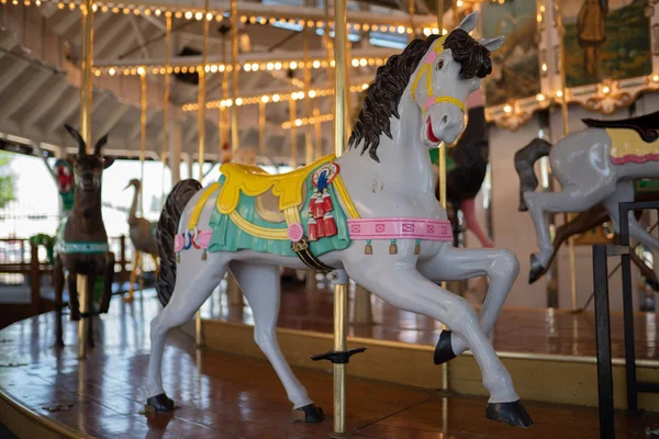 Feliz Carrusel Pony Redondo Parque Atracciones Para Niños — Foto de Stock