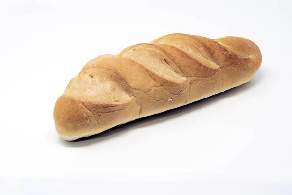 Frisch Gebackenes Französisches Brot Isoliert Auf Weißem Hintergrund — Stockfoto