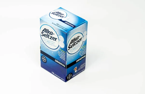 Portland Usa Octubre 2018 Medicamento Aine Alka Seltzer Una Caja — Foto de Stock