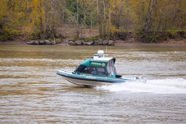 Πόρτλαντ Ηπα Δεκεμβρίου 2016 Σερίφης Περιπολίας Του Ποταμού Μηχανοκίνητο Σκάφος — Φωτογραφία Αρχείου