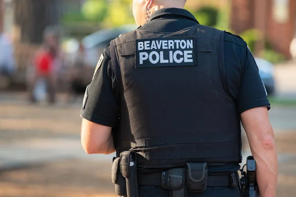 Beaverton Usa Agosto 2018 Oficial Policía Evento Parque — Foto de Stock