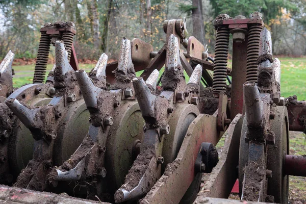 Heavy Industrial Soil Digging Equipment Used Road Pathway Construction — Stock Photo, Image