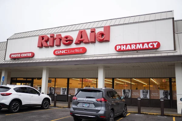 Portland Usa Décembre 2018 Devant Magasin Rite Aid Avec Une — Photo