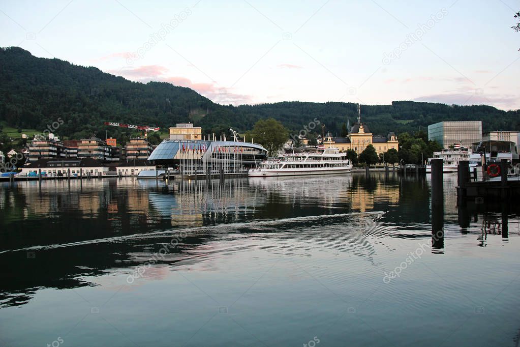 Bregenz Port Harbour with Big Ships