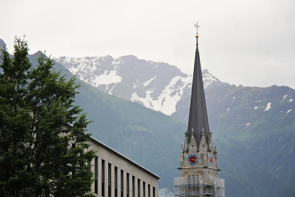 Kerk Tower Vaduz Liechtenstein — Stockfoto