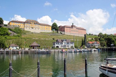 Meersburg Palace, bir kasaba Baden-Wurttemberg Almanya'da Konstanz Gölü, görünümünü.