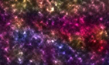Soyut siyah, mor, kırmızı, turuncu ve sarı evren arka plan doymuş.
