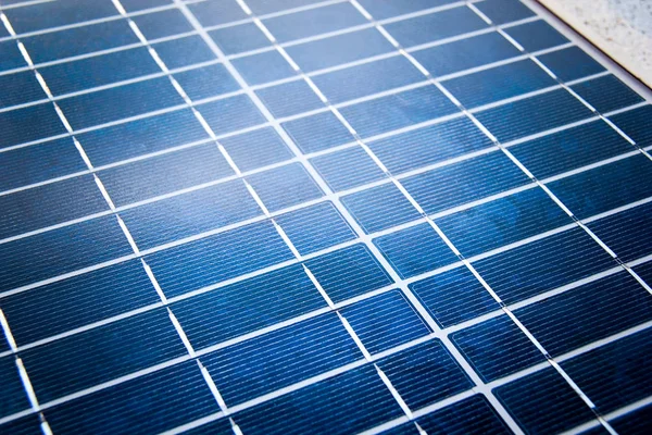 Las Células Del Panel Solar Para Energía Renovable Cerca —  Fotos de Stock