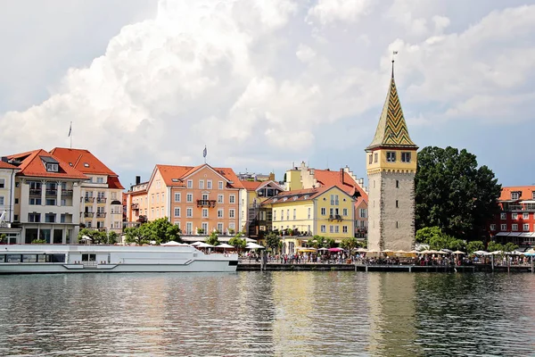 Güzel Lindau Port limanında, Konstanz Gölü, Bodensee, Almanya