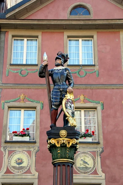 Stein Rhein Mainstreet Mit Brunnen — Stockfoto