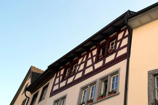 Schönes Fenster Und Fresko Mittelalterlichen Stein Rhein — Stockfoto