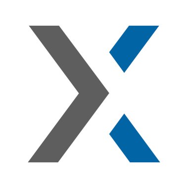 X harfi logo simgesi tasarımı