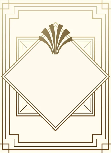 Geometric Gatsby Art Deco Style Frame Background Design — Stock Vector