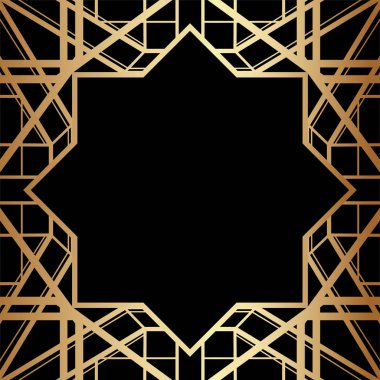 Geometrik Gatsby Art Deco stil sınır çerçeve tasarımı