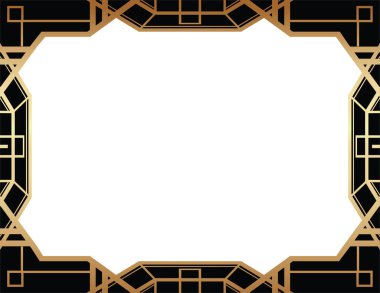 Geometrik Gatsby Art Deco stil sınır çerçeve tasarımı